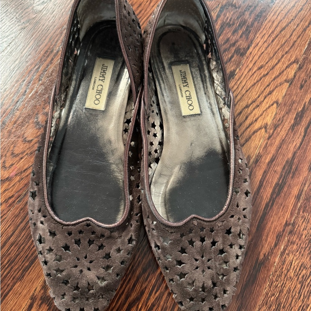 Jimmy Choo Brown Suede Women's Flats - Size 42
